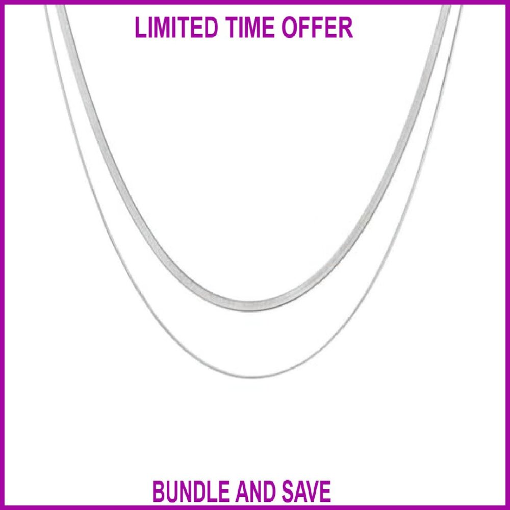 18k Gold Plated Stackable Necklace Set, Stainless… - image 2